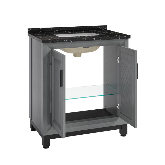 Lark Manor Arniya 30'' Single Bathroom Vanity with Marble Top & Reviews